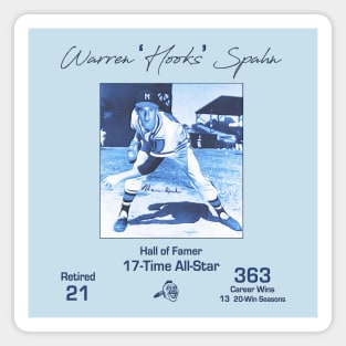 Warren Hooks Spahn • Southpaw • Milwaukee Braves Magnet